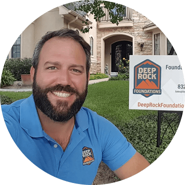 The owner of Deep Rock Foundations on the project job site of a foundation repair.