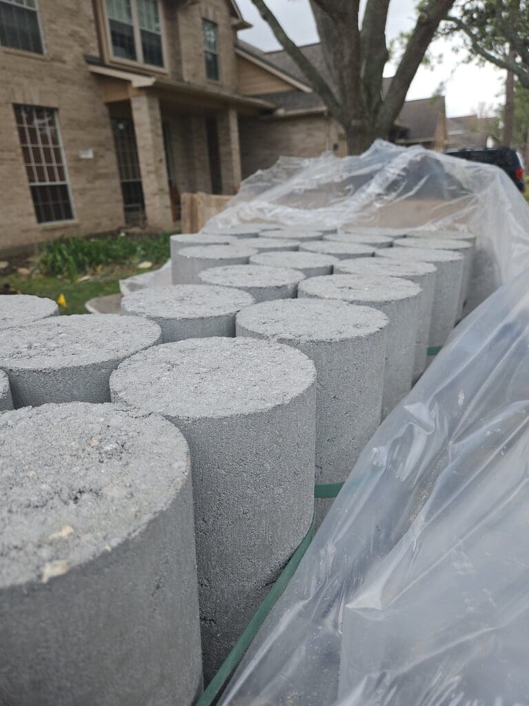 concrete pressed pile in League City, TX foundation repari
