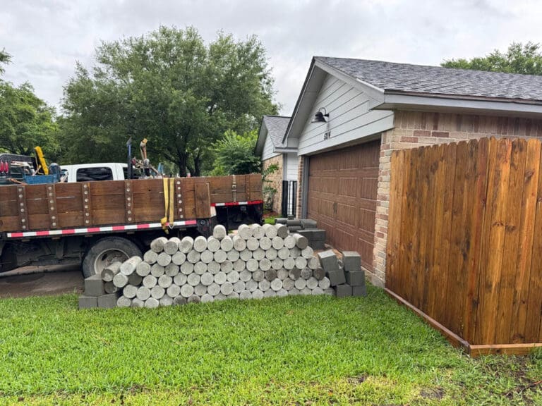 Foundation problems at Friendswood home ready to be repaired with pressed pier method.